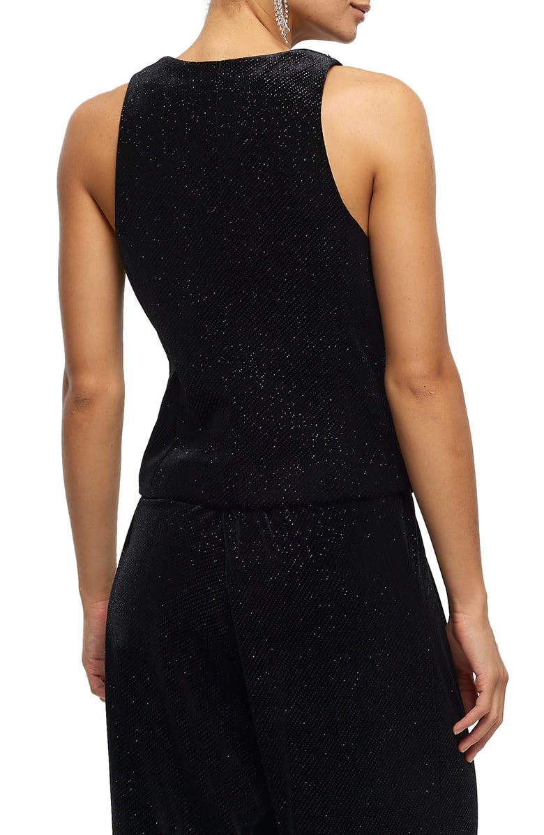 River Island Sparkle Button Front Waistcoat, Alternate, color,