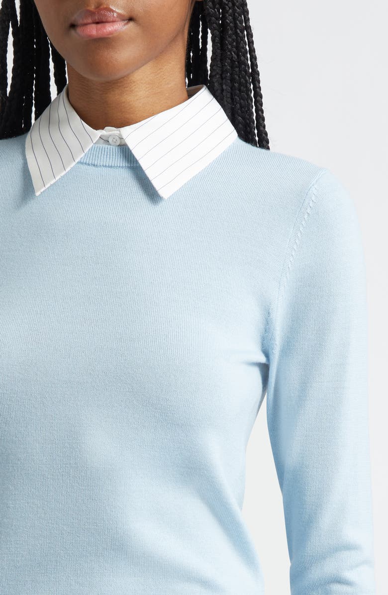 Alice + Olivia Porla Collar Stretch Wool Sweater, Alternate, color, Carolina Blue