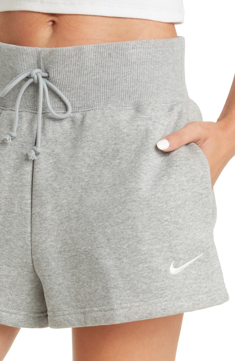 Nike Sportswear Phoenix Fleece Mid-Rise 4-Inch Shorts, Alternate, color, Grey Heather/ Sail