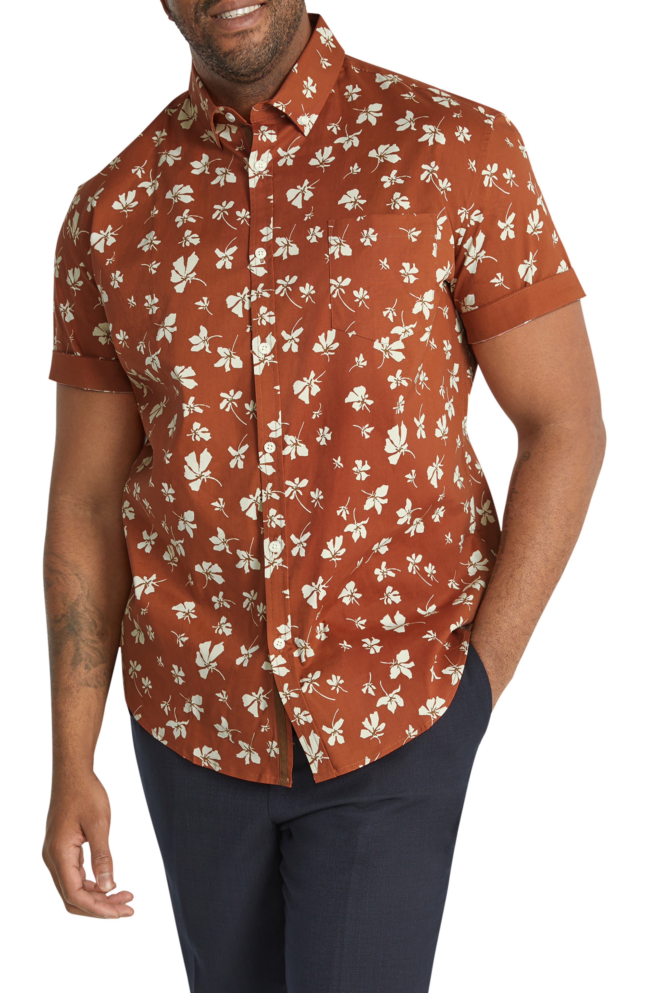 Tyler Floral Stretch Short Sleeve Button-Down Shirt