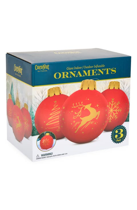 Assorted 3-Pack Inflatable Indoor/Outdoor Holiday Ornaments