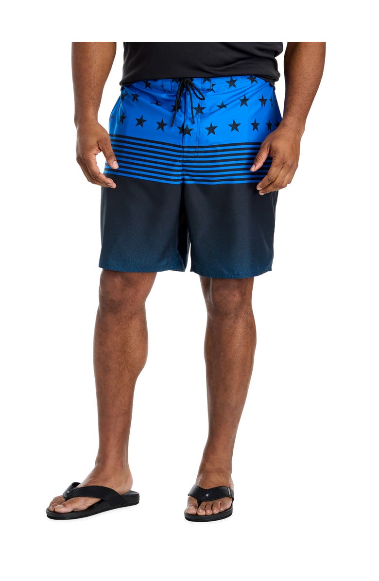 Harbor Bay by DXL Big & Tall Patriotic Board Shorts, Main, color, Blue Multi