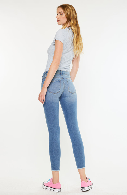 Kancan Willowbrook Essentials Mid Rise Ankle Skinny Jeans In Blue