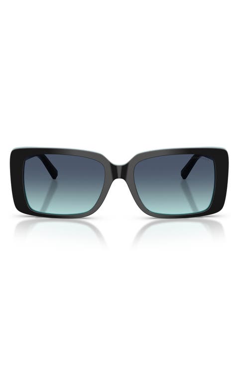55mm Gradient Rectangular Sunglasses