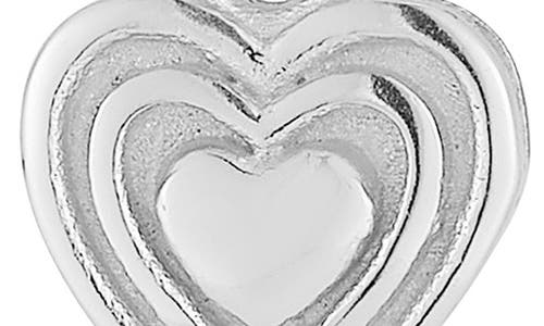 Glaze Jewelry Sterling Silver Heart Huggie Hoop Earrings In Metallic