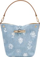 Longchamp Extra Small Le Roseau Denim Bucket Bag