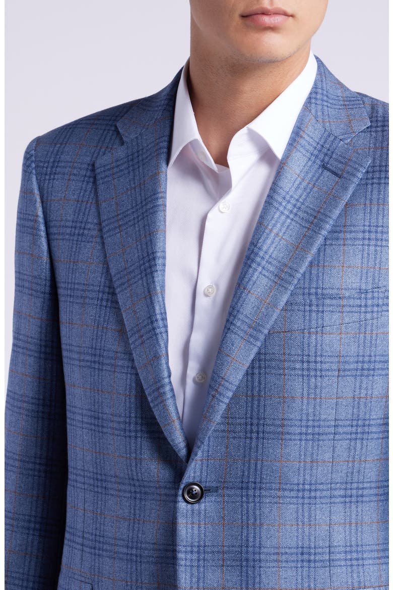 Siena Regular Fit Plaid Silk & Cashmere Sport Coat, Alternate, color, BLUE