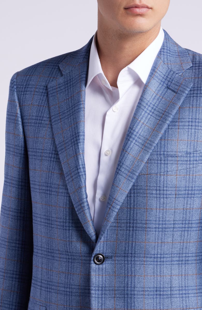 Canali Siena Regular Fit Plaid Silk & Cashmere Sport Coat, Alternate, color, 