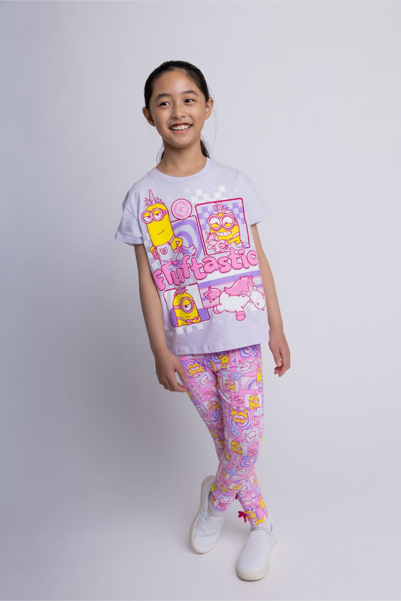 2-Piece T-Shirt and Leggings Set, Alternate, color, Minions Lavender Pink