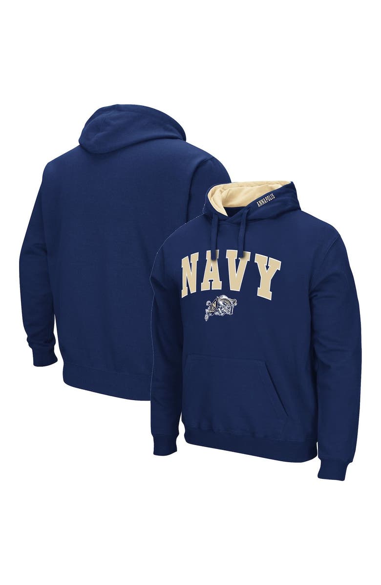 COLOSSEUM Men's Colosseum Navy Navy Midshipmen Arch & Logo 3.0 Pullover Hoodie, Main, color, Navy