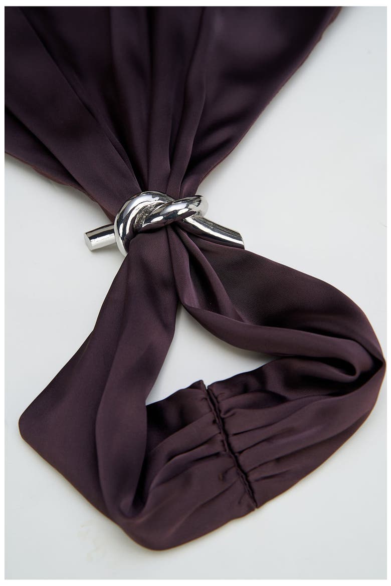Layla Dress in Charmeuse, Alternate, color, Chocolate