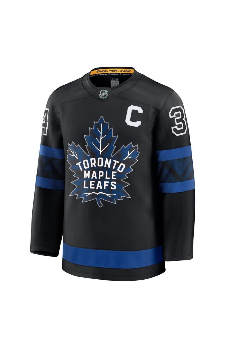 FANATICS Men's Fanatics Auston Matthews Black Toronto Maple Leafs Captain Patch Alternate Premium Jersey, Alternate, color, 