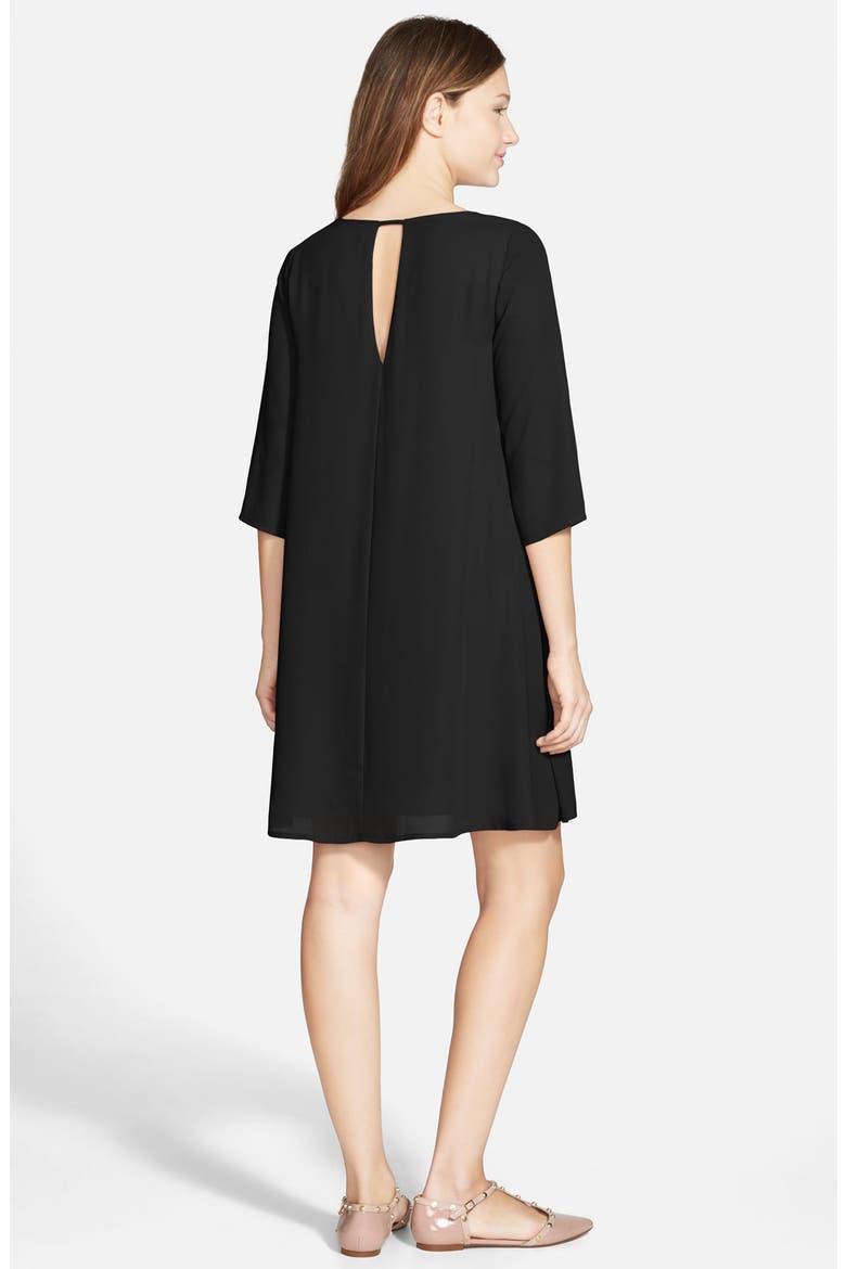 Keyhole Shift Dress, Alternate, color, BLACK