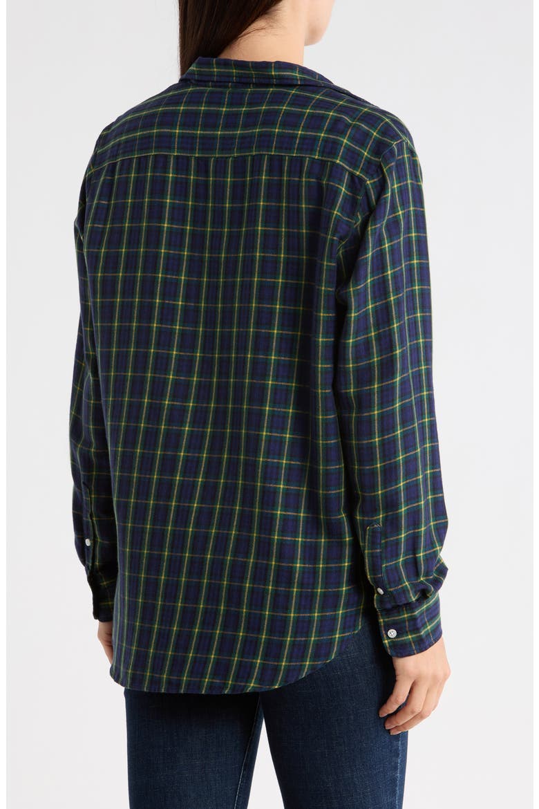 Relaxed Button-Up Shirt, Alternate, color, NAVY GREEN YELLOW TARTAN