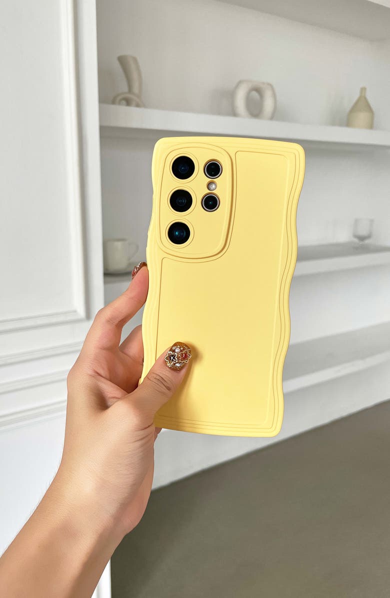 Auramma Yellow Wavy S24 Ultra Phone Case, Alternate, color, Yellow