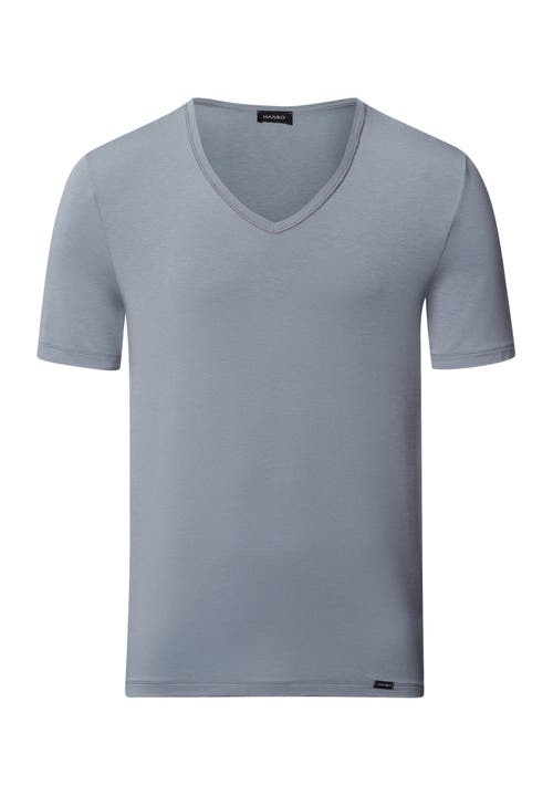 Hanro Natural Function Tencel And Cotton Fitted V-neck T-shirt In Gray