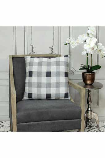 Graham Transitional Grey Throw Pillow