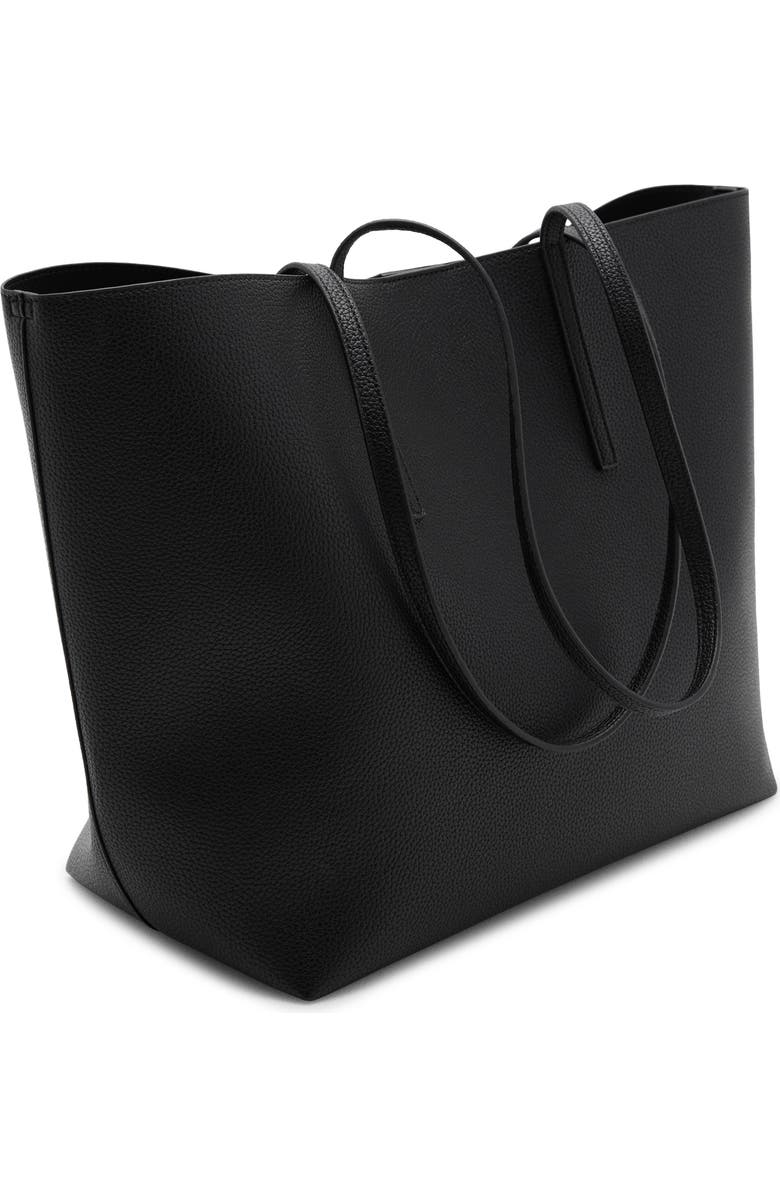 MANGO Pebble Faux Leather Shopper Bag, Alternate, color,