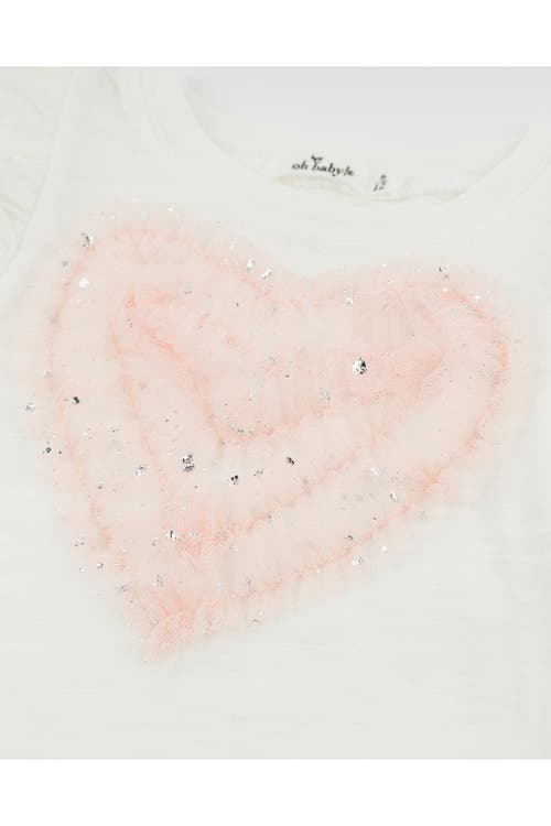 Shop Oh Baby ! Ruffle Heart Pink Silver Tulle Butterfly Tee