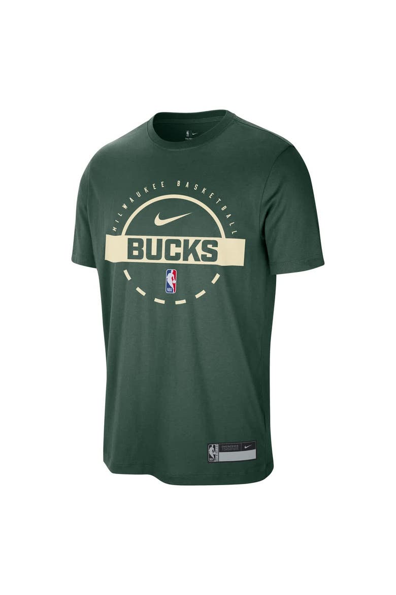 Men's Nike Hunter Green Milwaukee Bucks 2025/26 On-Court Flare Performance Practice T-Shirt, Alternate, color, Hunter Green
