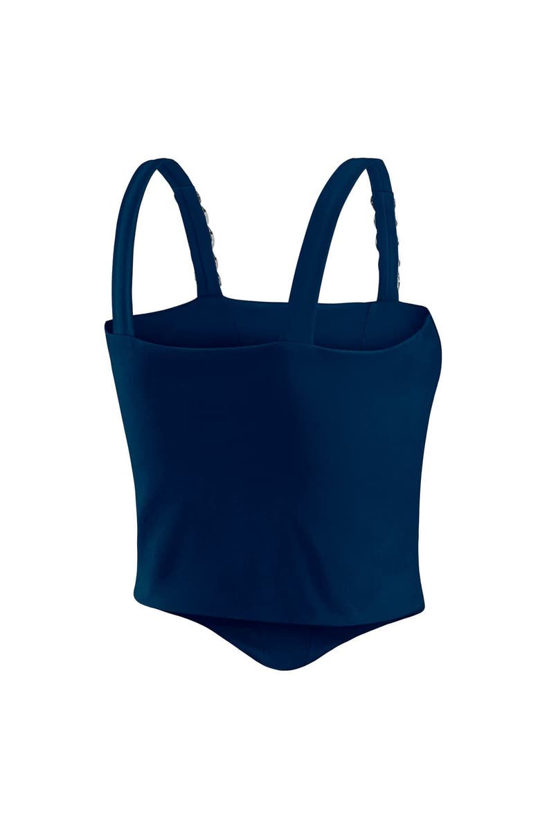 WEAR by Erin Andrews Women's WEAR by Erin Andrews x Gracie Hunt Navy Dallas Cowboys Chain Link Corset Top, Alternate, color, 