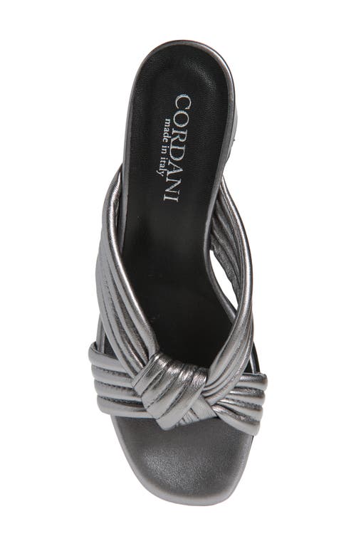 Cordani Imani Metallic Slide Sandal In Pewter