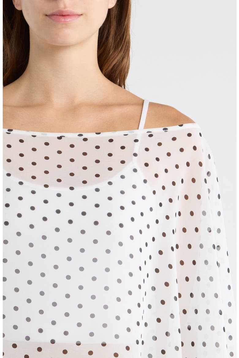 Coco Polka Dot Chiffon Poncho, Alternate, color, POLKA DOT