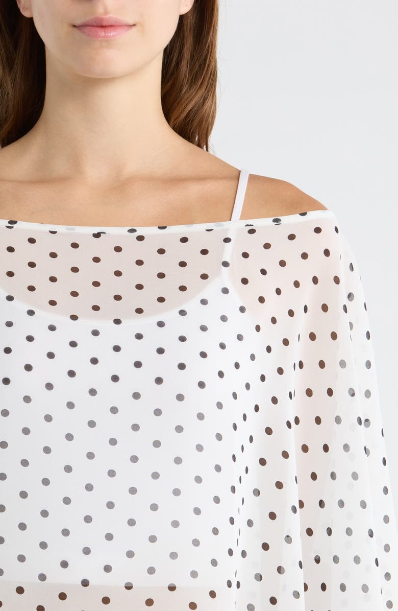 PacSun Coco Polka Dot Chiffon Poncho, Alternate, color, Polka Dot