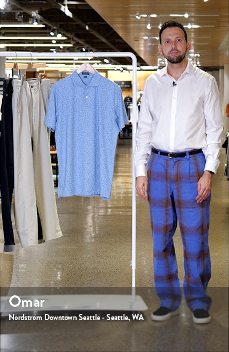 Crown Crafted Botanical Print Performance Jersey Polo, sales video thumbnail