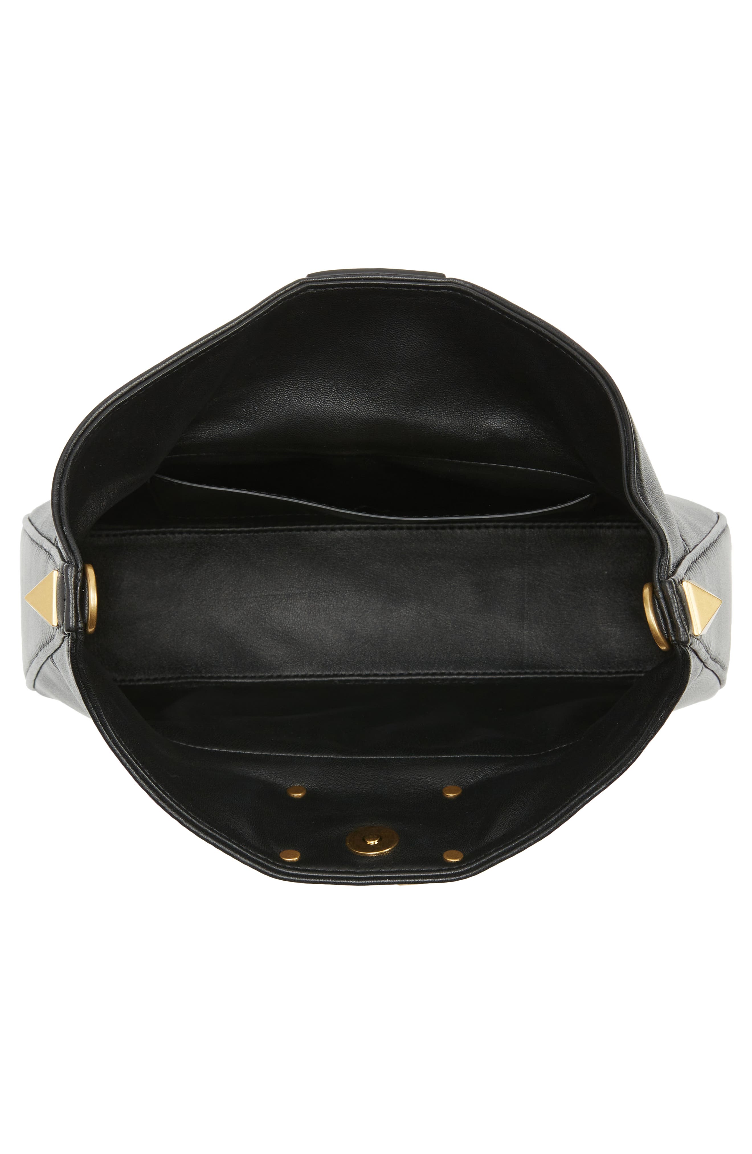 Valentino Garavani Small Stud Sign VLOGO Leather Hobo Bag, Alternate, color, 