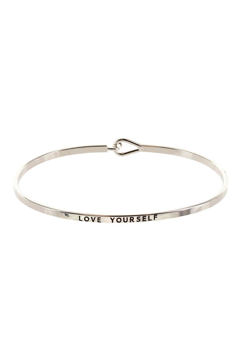 Love Yourself Bracelet, Main, color, SILVER