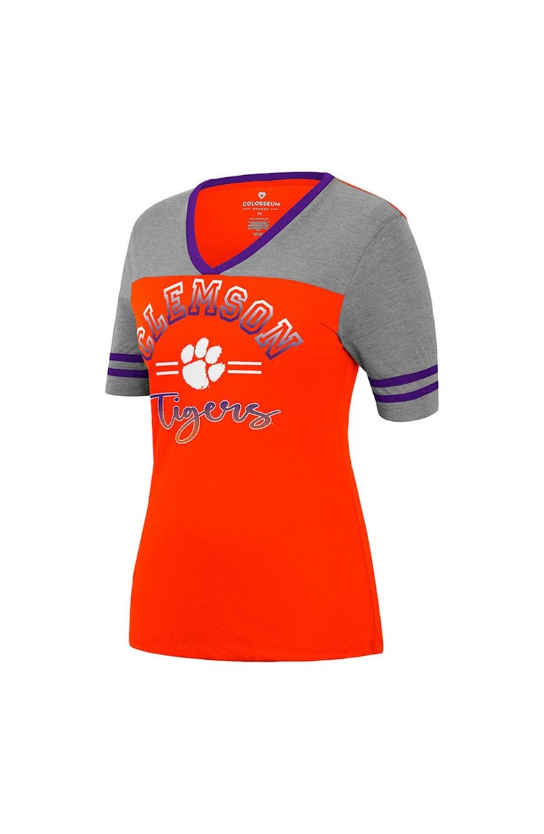 COLOSSEUM Women's Colosseum Orange/Heathered Gray Clemson Tigers There You Are V-Neck T-Shirt, Alternate, color, 