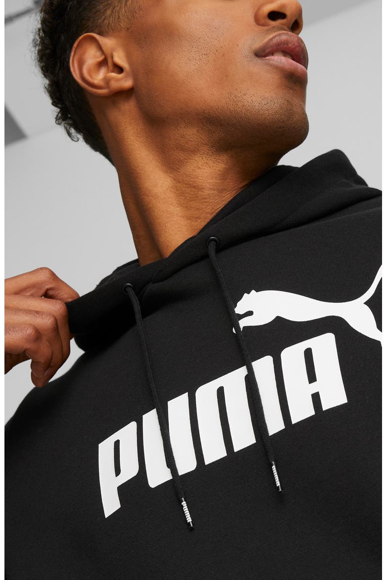 Essential Big Logo Fleece Hoodie, Alternate, color, COTTON BLACK