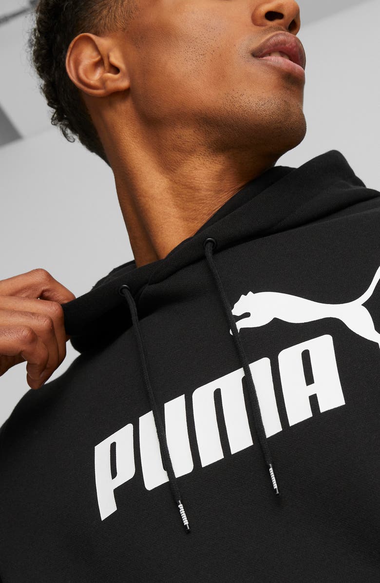 PUMA Essential Big Logo Fleece Hoodie, Alternate, color, Cotton Black