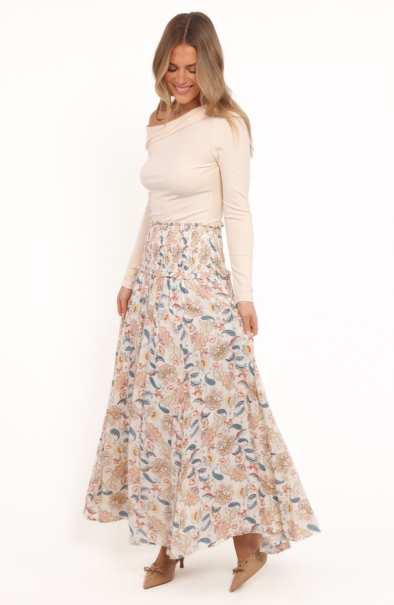 Petal & Pup Seana Paisley Smocked Waist Maxi Skirt, Alternate, color, 