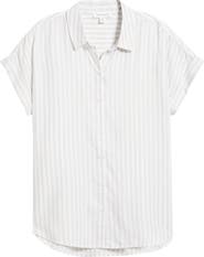 beachlunchlounge Kenzie Stripe Short Sleeve Button-Up Shirt