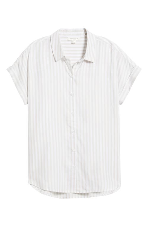 BEACHLUNCHLOUNGE BEACHLUNCHLOUNGE KENZIE STRIPE SHORT SLEEVE BUTTON-UP SHIRT