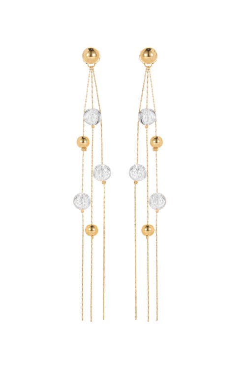 Classicharms Frostlily Azeztulite Crystal And Bead Drop Earrings In Gold