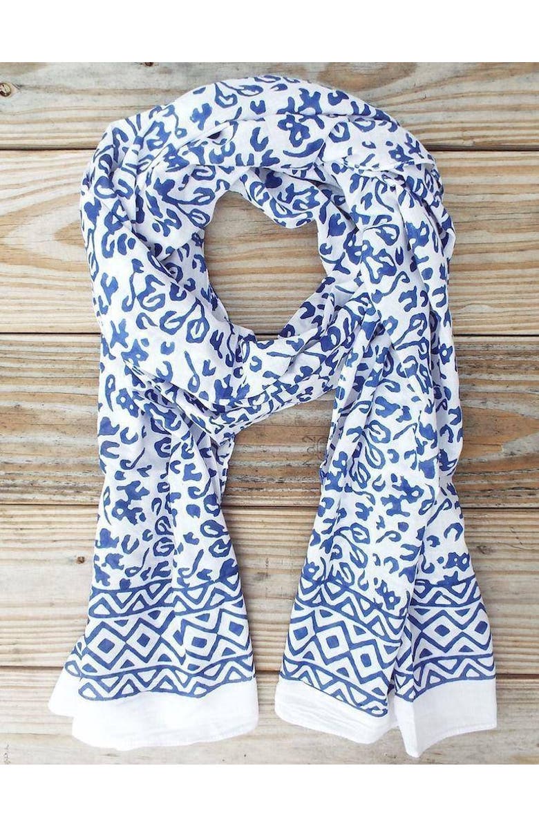 Passion Lilie Bright Blue Abstract Scarf, Alternate, color, Bright Blue Abstract Scarf