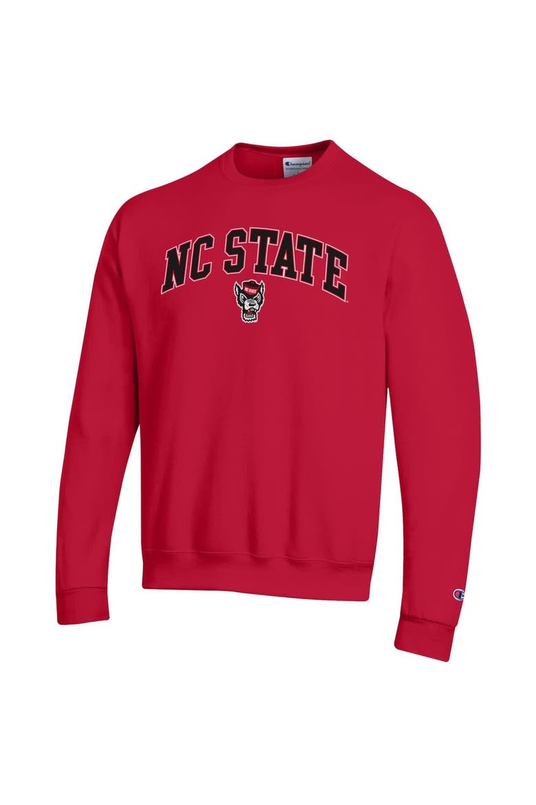Men's Champion  Red NC State Wolfpack Arch Over Logo Pullover Sweatshirt, Alternate, color, Red