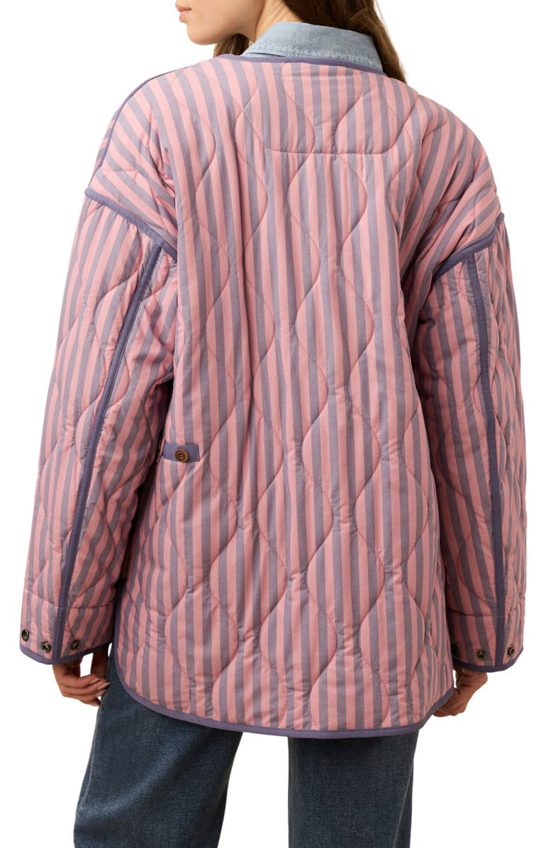 Faherty Horizon Series Stripe Quilted Jacket, Alternate, color, Berry Lucy Stripe