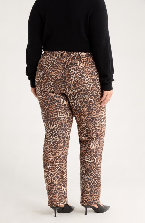 Jones New York Plus Size Printed Lexington Straight-leg Pants In Brown