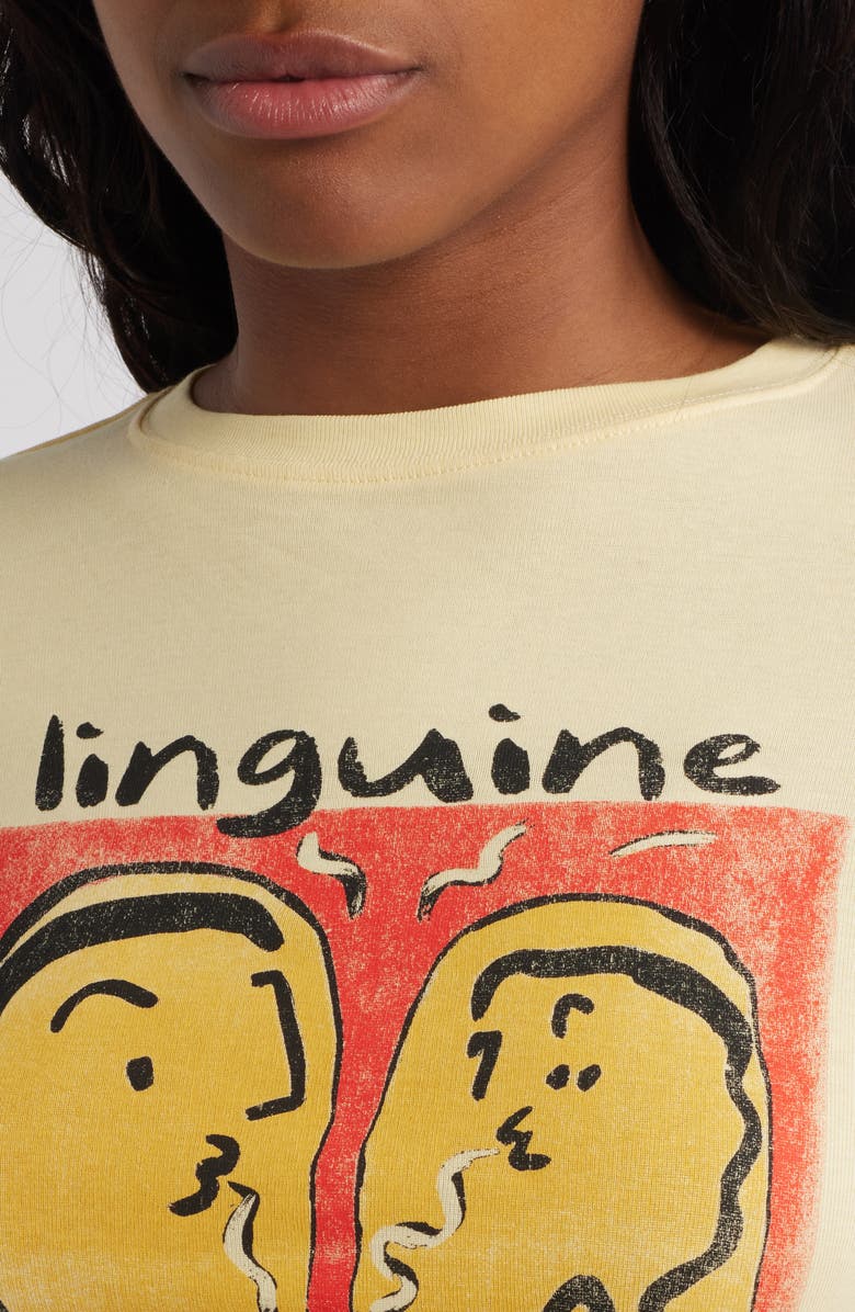 Topshop Linguine Baby Tee, Alternate, color, Buttermilk