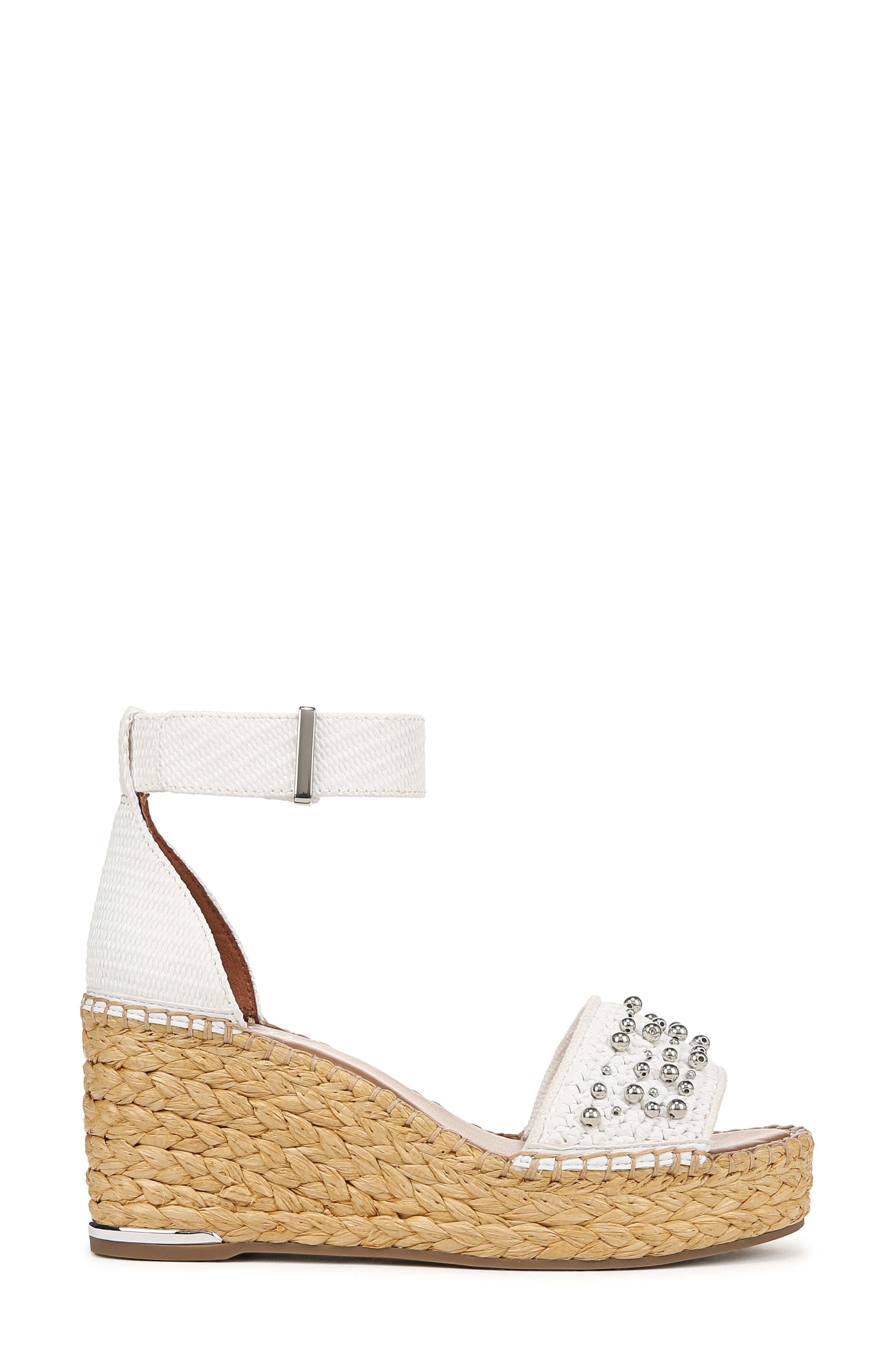 Clemens Ankle Strap Wedge Sandal, Alternate, color, BONE WHITE