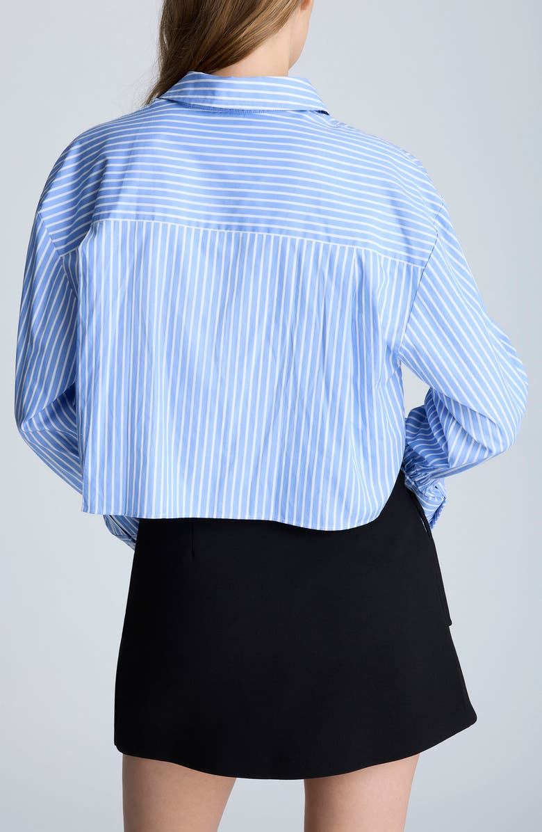 Kenneth Cole Stripe Crop Button-Up Shirt, Alternate, color,