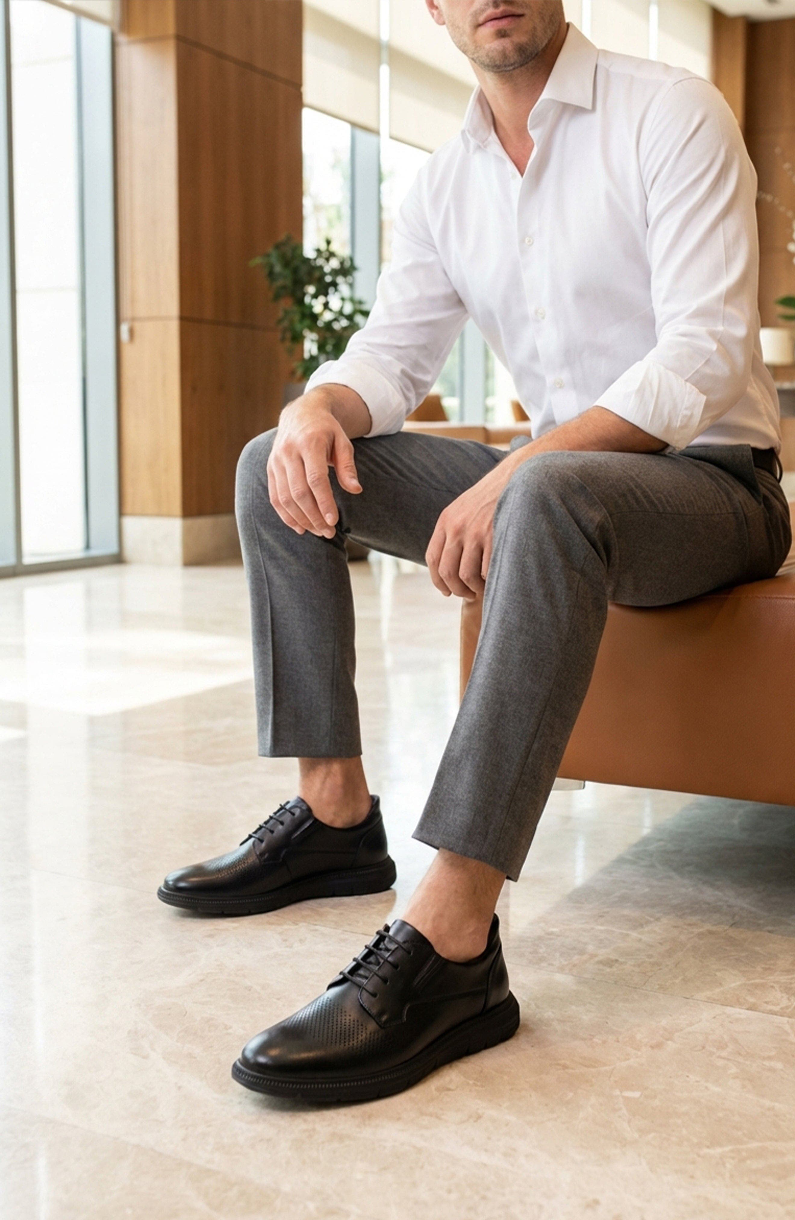 Edward Street Hands Free Technology Leather Perforated Oxford - image 4