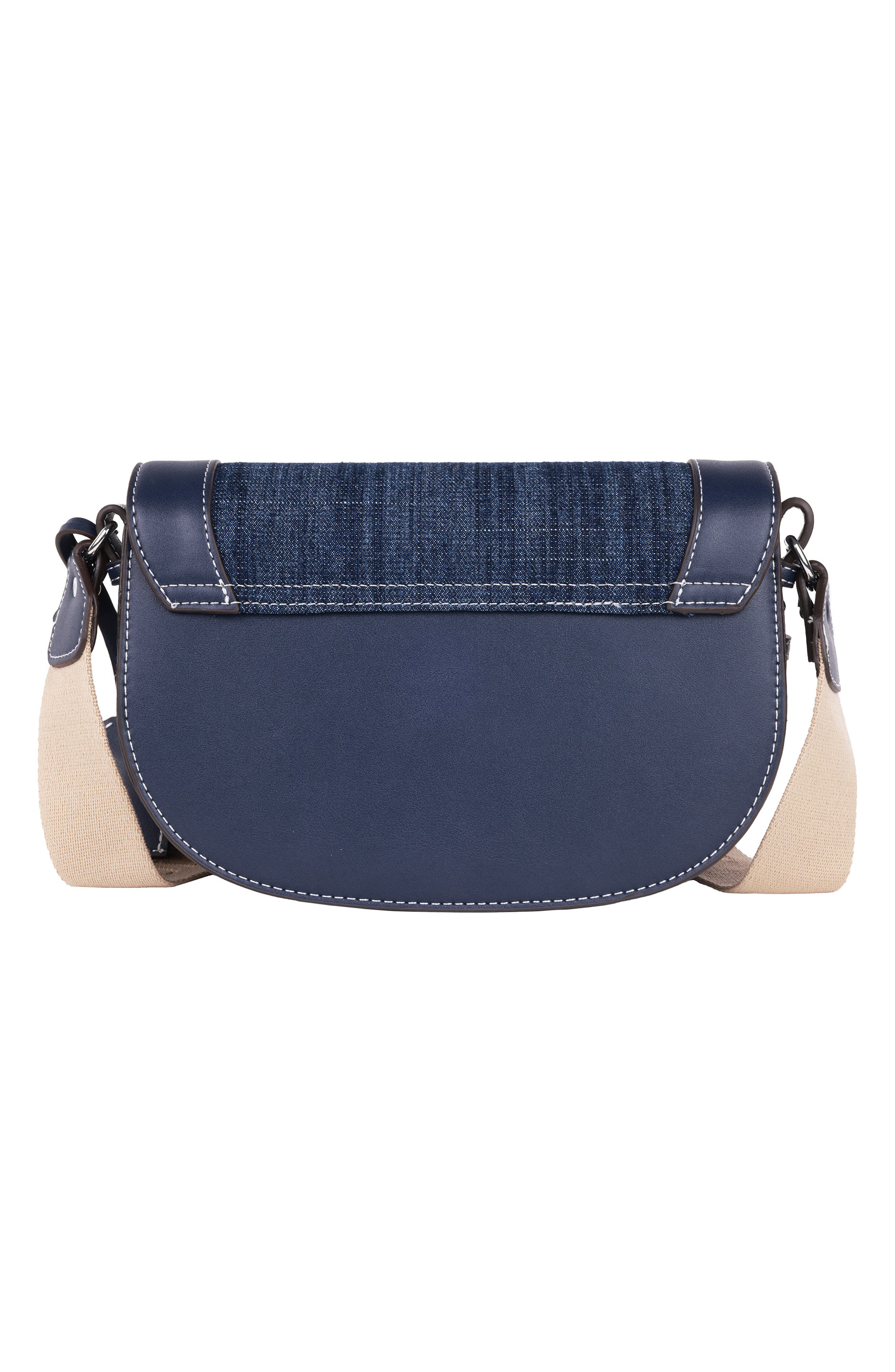 True Religion Logo Saddle Crossbody Bag, Alternate, color, Dark Denim