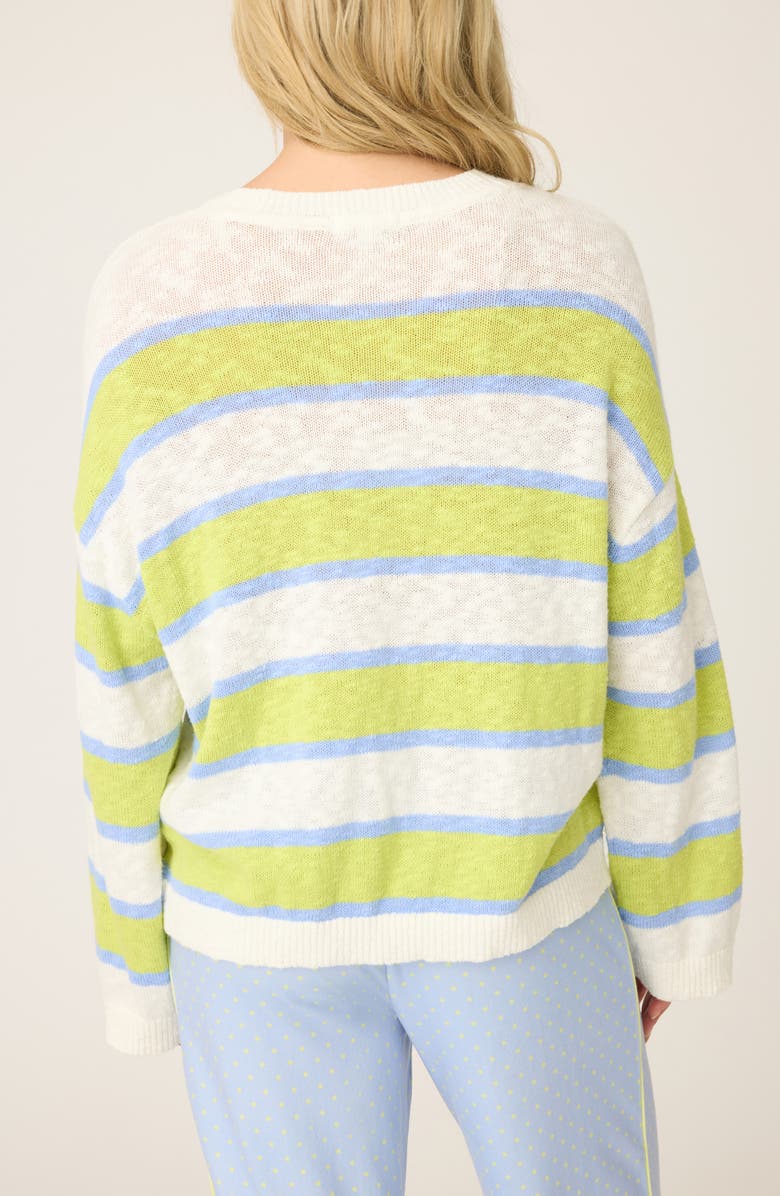 PJ Salvage Beautiful Life Stripe Cotton Slub Sweater, Alternate, color, Ivory