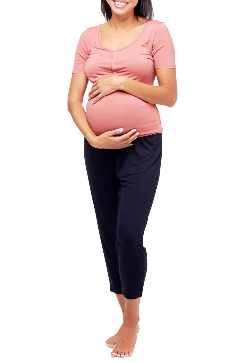 Rhys Maternity/Nursing Pajama Top, Main, color, TERRACOTTA