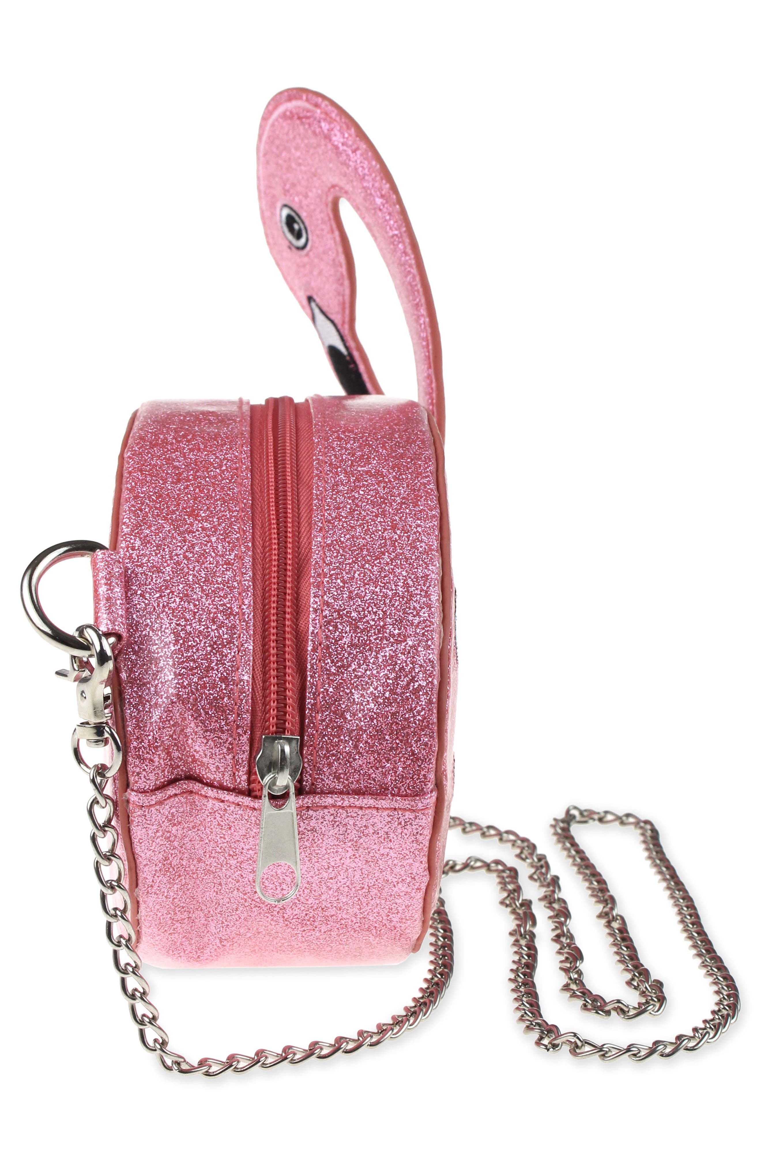 Capelli New York Flamingo Glitter Crossbody Bag, Alternate, color, 